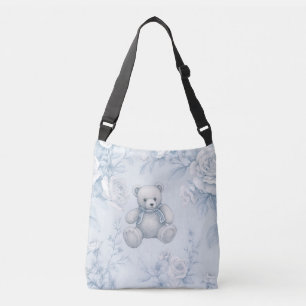 Sac Ajustable Ornement floral bleu français et ours