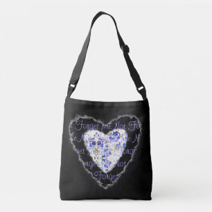 Sac Ajustable Oubliez-moi-pas Coeur bleu et pourpre 2 côtés