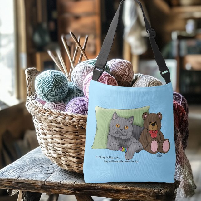 Sac Ajustable Ours en peluche de chat gris (Créateur téléchargé)