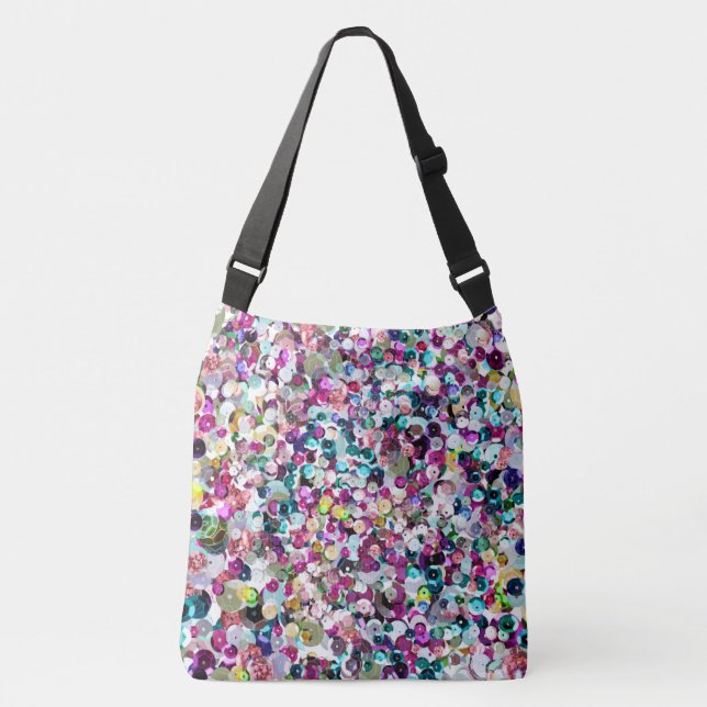 Sac Ajustable Paillettes Girly de Faux d'arc-en-ciel (Devant)