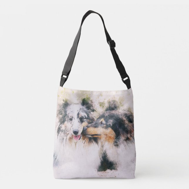 Sac Ajustable Paire d'étagères/collies Canoodage (Dos)