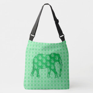 Sac Ajustable Paisley éléphant - Jade vert et blanc