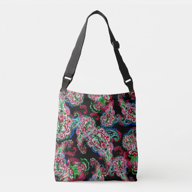 Sac Ajustable Paisley Floral Pattern, Ethnic Arrière - plan. (Devant)