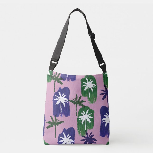 Sac Ajustable Palme peinte, Vert bleu marine. (Devant)