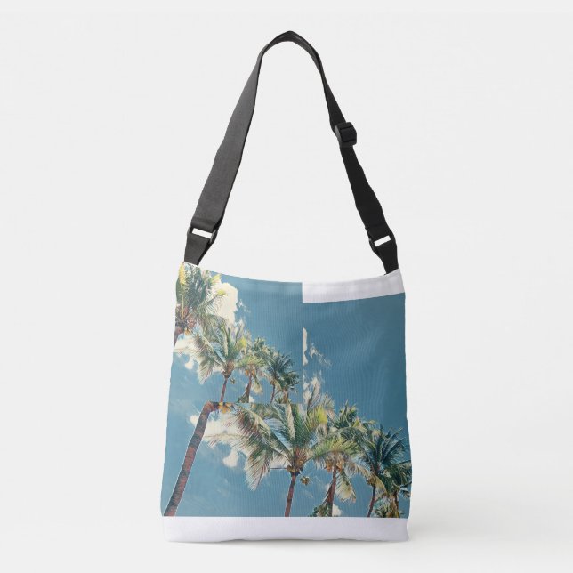 Sac Ajustable Palmier tropical bleu et vert (Devant)