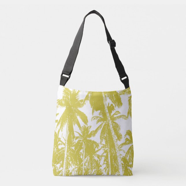 Sac Ajustable Palmiers tropicaux design en or et blanc (Devant)