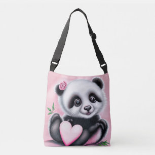 Sac Ajustable Panda mignonne tenant un coeur