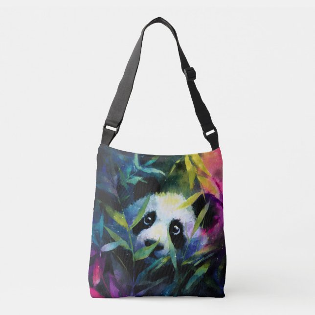 Sac Ajustable Panda Peeking Bamboo Aquarelle (Devant)