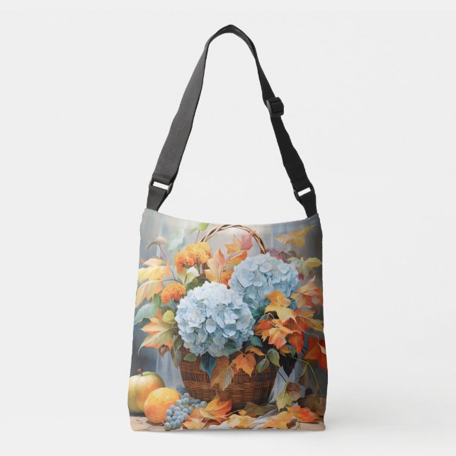 Sac Ajustable Panier Floral d'Automne à l'Aquarelle Rustique (Devant)