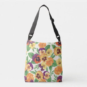 Sac Ajustable Pansies sur blanc cassé