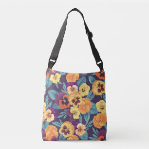 Sac Ajustable Pansies sur violet de prune