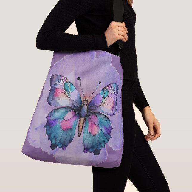 Sac Ajustable Papillons et fleurs aquarelles (De près)