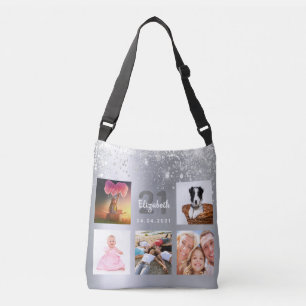 Sac Ajustable Parties scintillant d'argent d'anniversaire photo