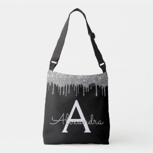 Sac Ajustable Parties scintillant de luxe Silver Black Glam Nom 