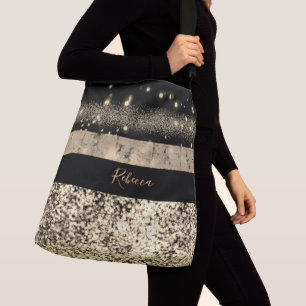 Sac Ajustable Parties scintillant en or Chic de luxe Signature M