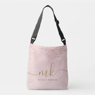Sac Ajustable Parties scintillant or Rose tendance Initiales fan