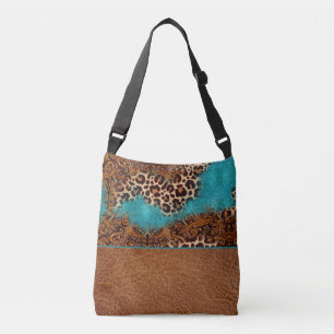 Sac Ajustable Parties scintillant Turquoise Occidentale Léopard
