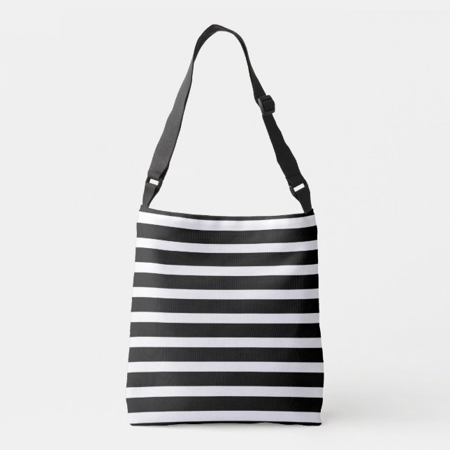 Sac Ajustable Partout corps croisé Fourre-tout - rayure noire (Dos)