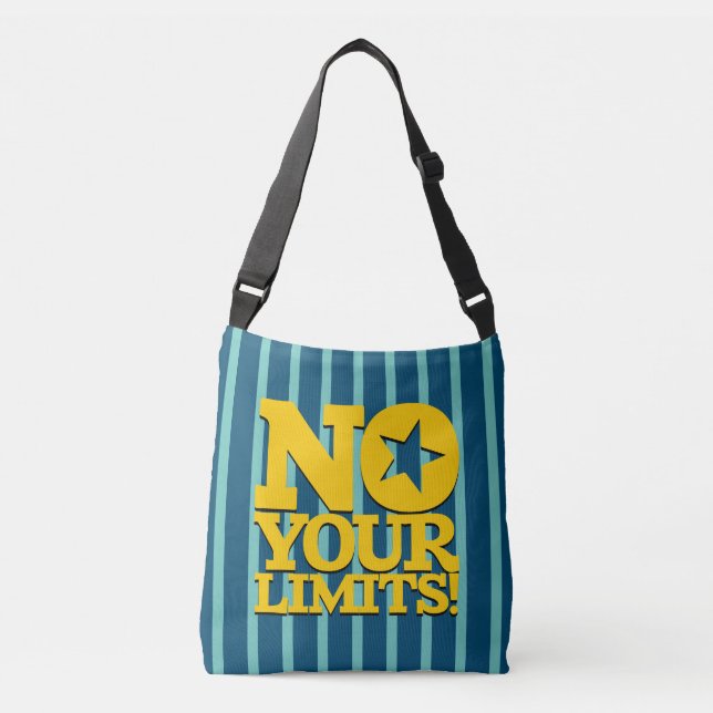 Sac Ajustable Pas De Limites ! Bleu du texte or (Devant)