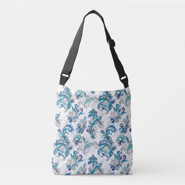 Sac Ajustable Pastel Floral Doodle Motif Vintage. (Devant)