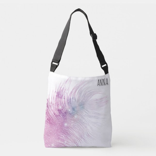 Sac Ajustable *~* Pastel Pink Mystical Cosmic Boho Feather (Devant)