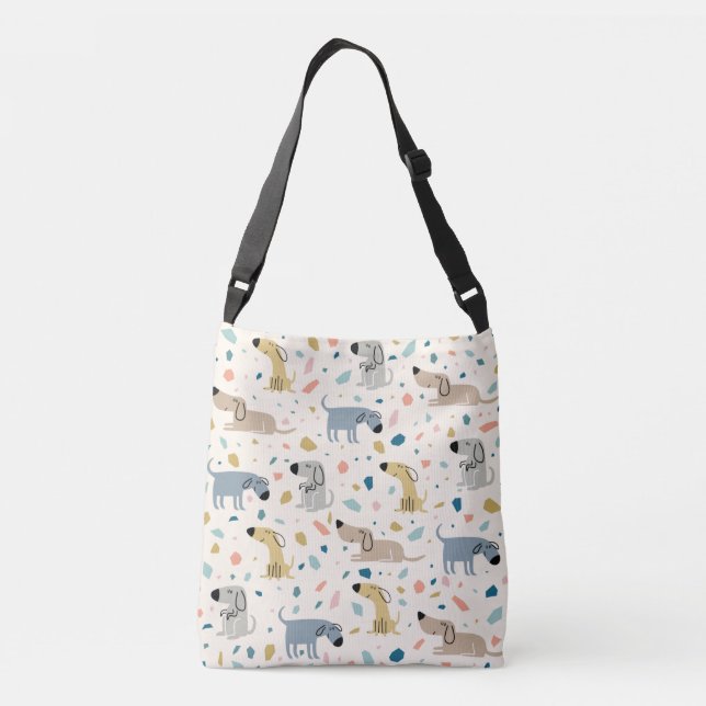 Sac Ajustable Pastel Terrazzo Funny Mignonne Chien Motif (Dos)