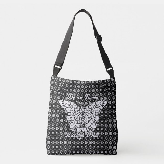 Sac Ajustable PatternMandala Black&White Papillon personnalisé (Devant)