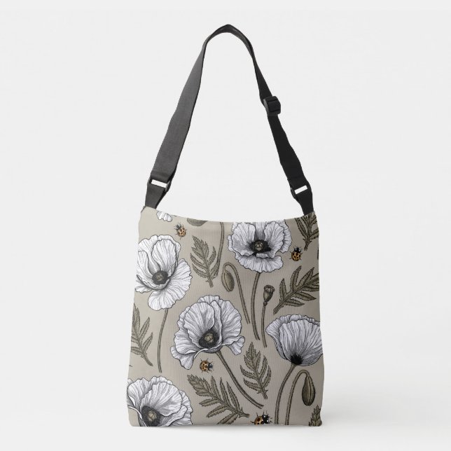 Sac Ajustable Pavot blanc et coccinelle (Devant)
