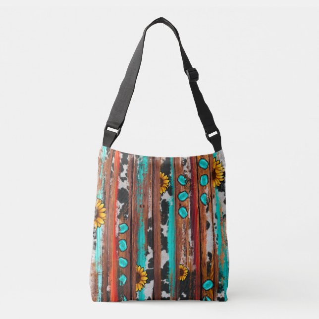Sac Ajustable Pays Fleurs de soleil de l'Ouest Turquoise Pierre  (Devant)