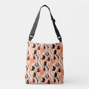 Sac Ajustable Pêcher noir blanc Motif Abstrait.