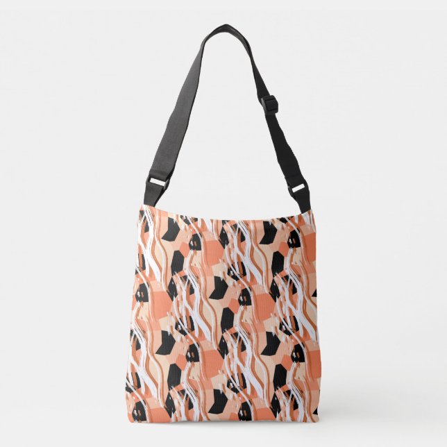 Sac Ajustable Pêcher noir blanc Motif Abstrait. (Devant)