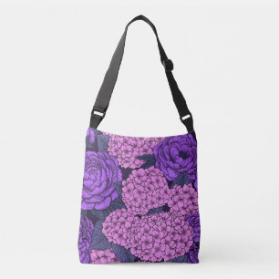 Sac Ajustable Peine et hydrangée en rose et violet