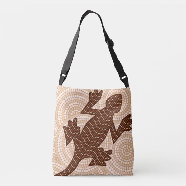 Sac Ajustable Peinture à points de lézard autochtone (Dos)