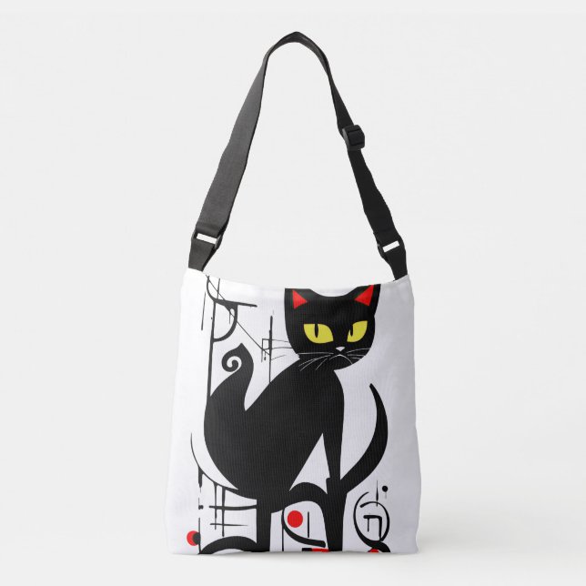 Sac Ajustable Peinture Abstraite Chat noir (Devant)
