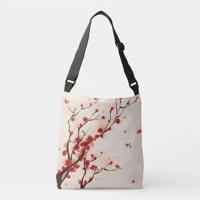 Sac Ajustable Peinture asiatique de style, fleur de prune au (Devant)