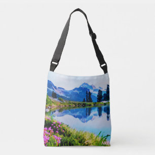 Sac Ajustable *~* Peinture des fleurs du lac Ap19 Firenze Mounta