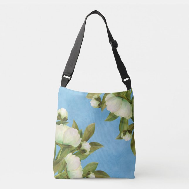 Sac Ajustable Peonies blanches classiques Bouquet floral (Devant)