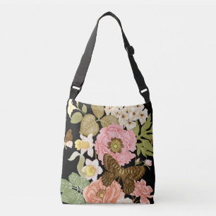 Sac Ajustable Peonies Roses vintages : Motif Floral Noir