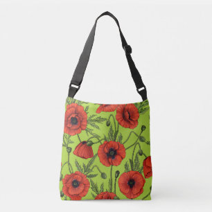 Sac Ajustable Pépites, rouge et vert sur le vert citron