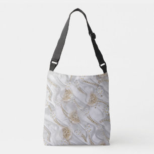 Sac Ajustable Perles de la campagne de la soie blanche et de l'i