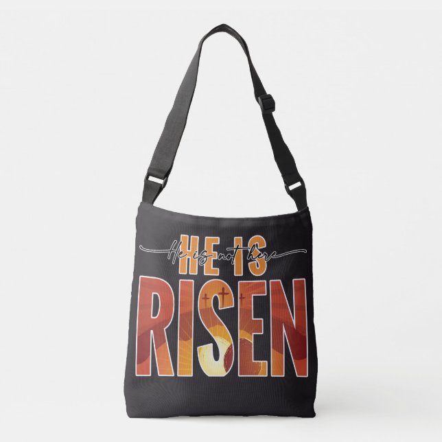 Sac Ajustable Personalised Image Crossbody Bag - He Is Risen (Devant)