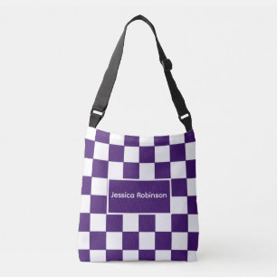 Sac Ajustable Personnalisé à carreaux violet élégant