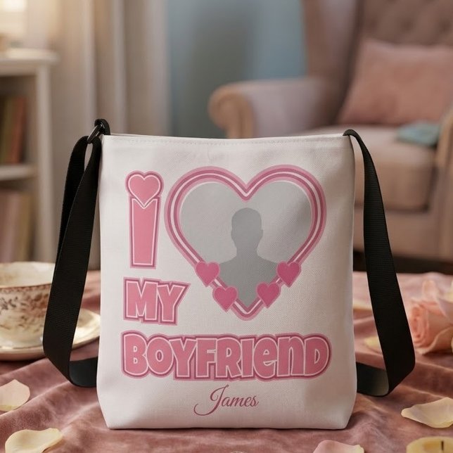 Sac Ajustable Personnalisé J'aime mon petit ami – Ajouter une ph (Créateur téléchargé)