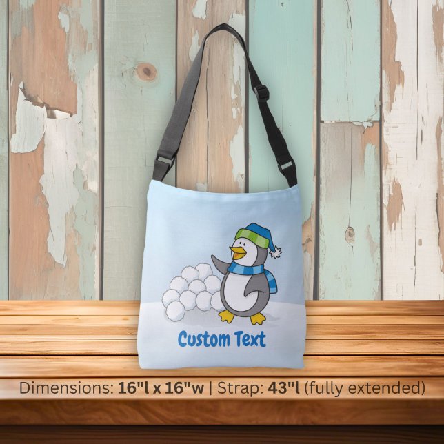 Sac Ajustable Petit manchot avec boules de neige faisant signe à (Créateur téléchargé)