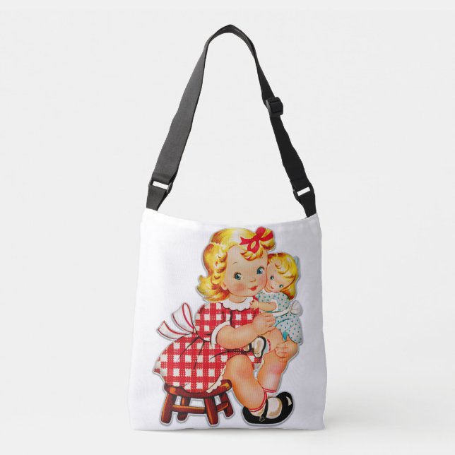 Sac Ajustable Petite fille retro vintage poupée (Devant)