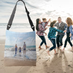 Sac Ajustable Photo de famille croisière d'été sur la plage vaca<br><div class="desc">Personnalisez et ajoutez votre photo de votre famille,  enfants,  femme,  petite amie ou animal de compagnie. Parfait pour un cadeau unique ! La photo montre une photo d'un séjour d'été en famille et d'une journée à la plage.</div>