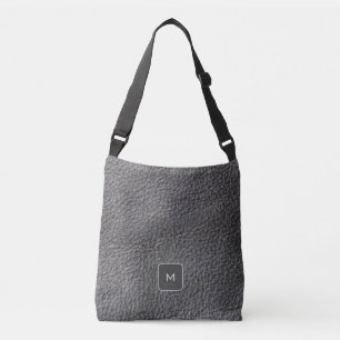 Sac Ajustable Photographie en cuir noir gris foncé monogrammé