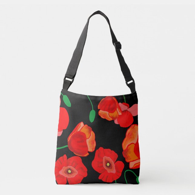 Sac Ajustable Photos rouges sur arrière - plan noir (Devant)