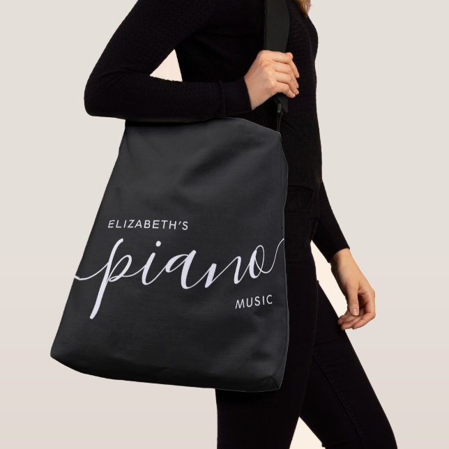 Sac Ajustable Piano Stuff Nom personnalisé Grand Crossbody  (De près)