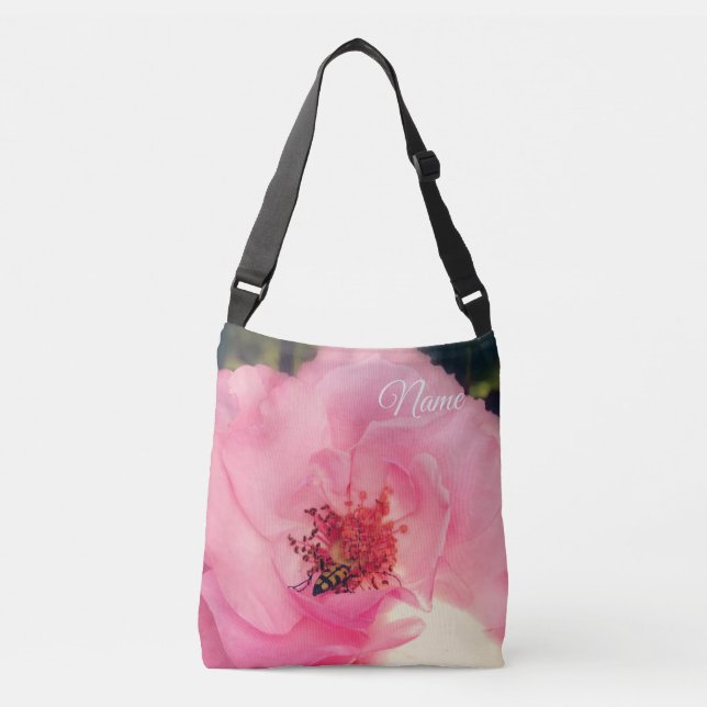 Sac Ajustable Pink Rose Flower Photo Fourre-tout (Devant)